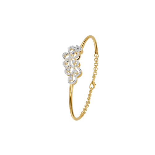 kowaj Jewllers Elegant Gold Tone Floral Crystal Bracelet