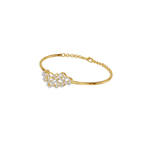 kowaj Jewllers Elegant Gold Tone Floral Crystal Bracelet