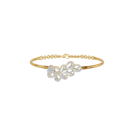 kowaj Jewllers Elegant Gold Tone Floral Crystal Bracelet
