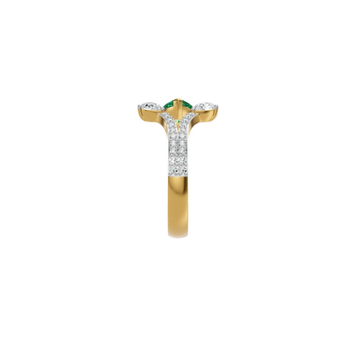 Kowaj Jewllers Gold Tone Green Stone Open Ring
